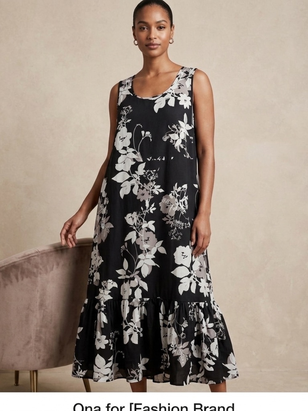 Cold water creek floral sleeveless dress PXL